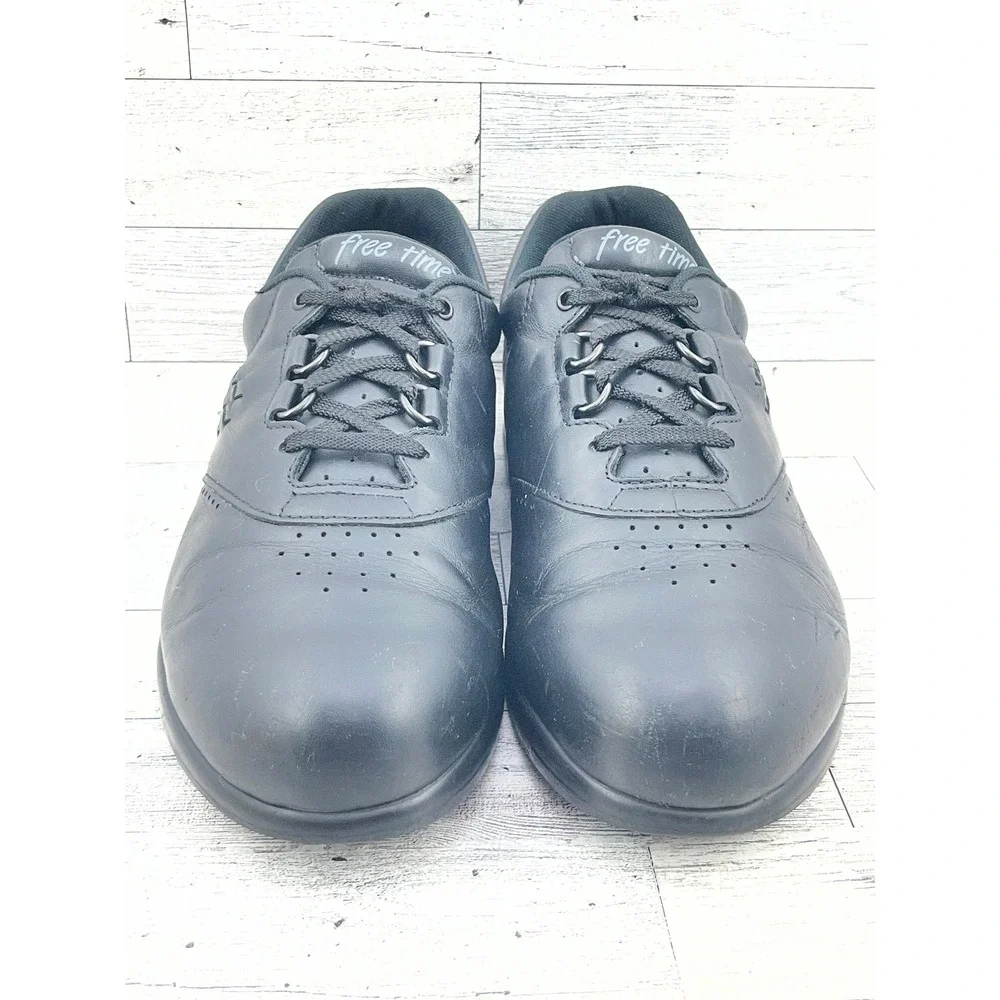SAS Free Time Women Sz 8.5W Black Leather Walking Shoes Sneakers Made‎ in USA